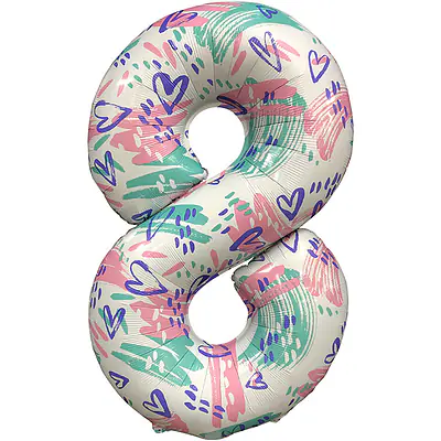 Цифра Ag "8, Нежный паттерн, Slim" 40"