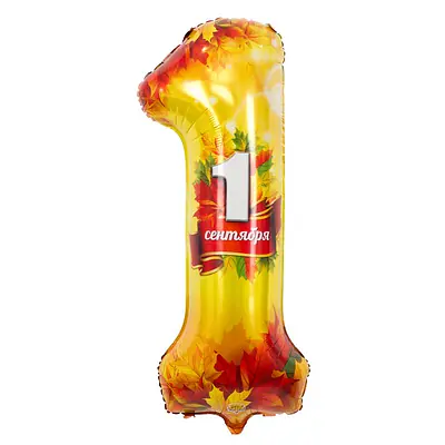 Цифра ВЗ "1 сентября, листья кленовые" 40"