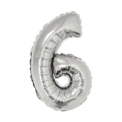 Цифра F "Серебро, 6" 16"