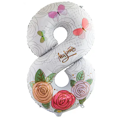 Цифра F "8 марта, розы" 40"