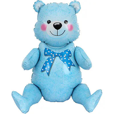 ХФ F «Сидячий мишка, Голубой 3D»