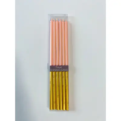 Пастель, прямые розовый, 6 шт, 14см