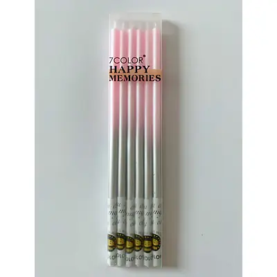 Градиент розово-серебряный, 6шт, 15,5 см